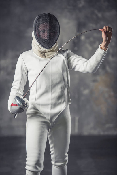Woman is fencing - Foto, Imagen