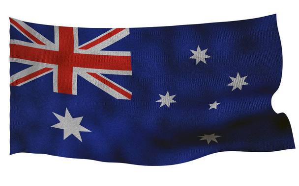 ファブリックの質感を持つオーストラリアの旗。3 d remder. - 写真・画像