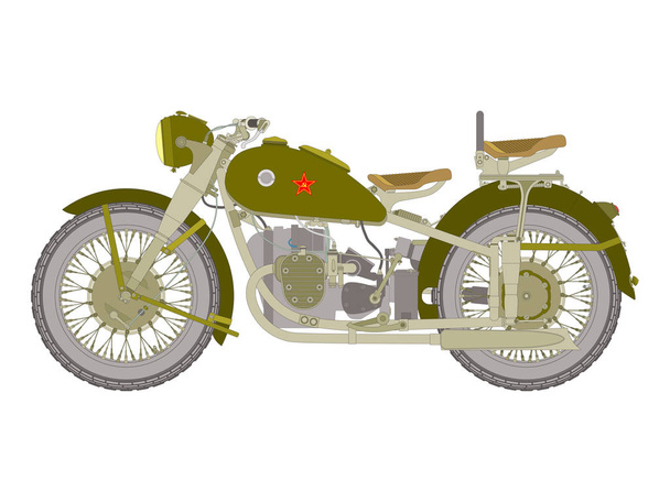 Soviet Vintage Motorcycle. - Vector, Image