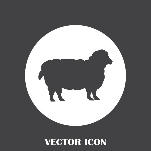 Color sheep with wool in all growth. Sketch illustration of a cloven-hoofed farm animal white sheep, concept food - Vector, Image