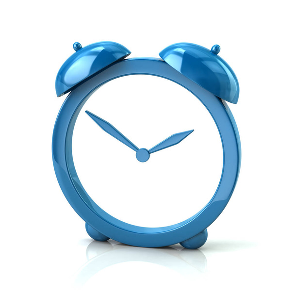 Μπλε ρολόι εικονίδιο, 3d απεικόνιση σε λευκό φόντο - Φωτογραφία, εικόνα