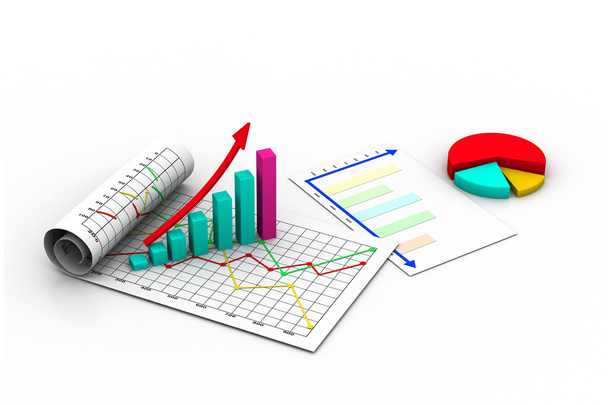 Business graph, chart, diagram, bar - Фото, изображение