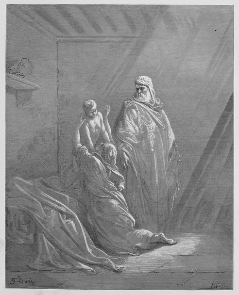 Elija erzieht den Sohn der Witwe des Zarephath - Foto, Bild