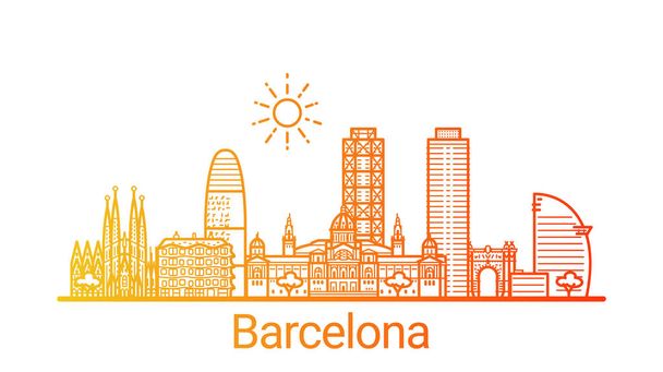 Colored line Barcelona banner - Vector, Image