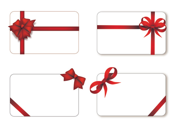 Card note with red gift bows - Vector, imagen