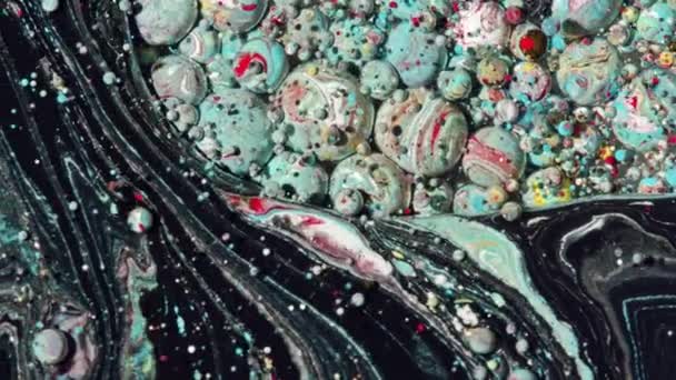Tinta de óleo de movimento lento de bolhas de cores brilhantes
 - Filmagem, Vídeo