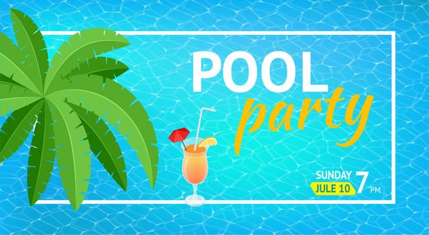 Banner or flyer for Summer Beach Party. Aloha Summer. Vector illustration. Invitation to nightclub. Web banner of summer vacation. - Vector, Image