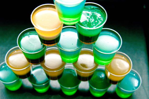 Alcohol jelly shots, funny party treat, layered shots - Photo, Image