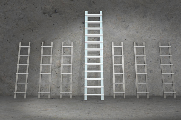 Διαφορετικές σκάλες στην έννοια της εξέλιξης της σταδιοδρομίας - Φωτογραφία, εικόνα