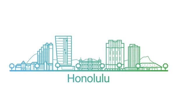 Colored line Honolulu banner - Vector, Image