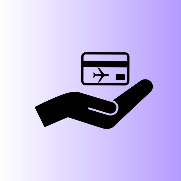 hand and ticket vector icon - Vector, Image