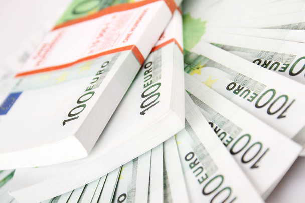 Stack of 100 euro bills - Foto, Bild