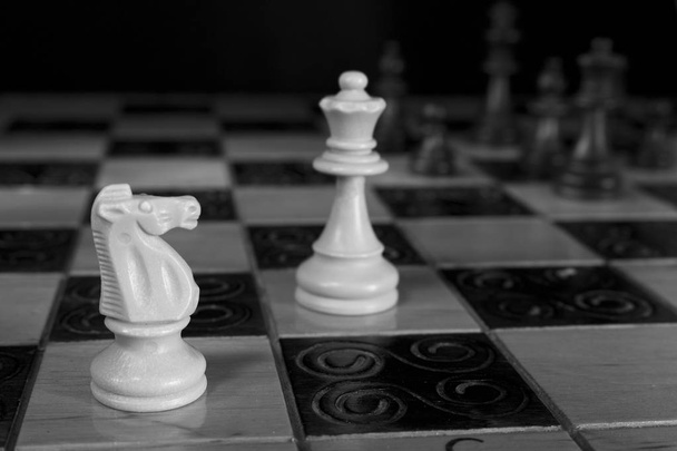sakktáblán fényképezett sakk - Fotó, kép