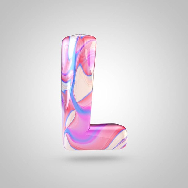Блестящая голографическая розовая буква L
 - Фото, изображение