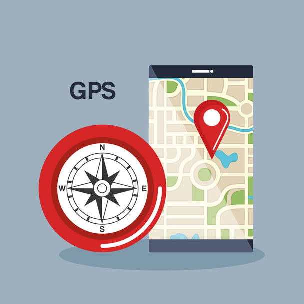 GPS uygulaması ile tablet - Vektör, Görsel