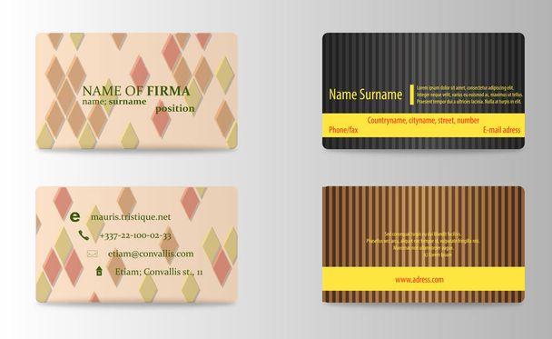 現代的な創造的なビジネス カード テンプレートのセット - ベクター画像