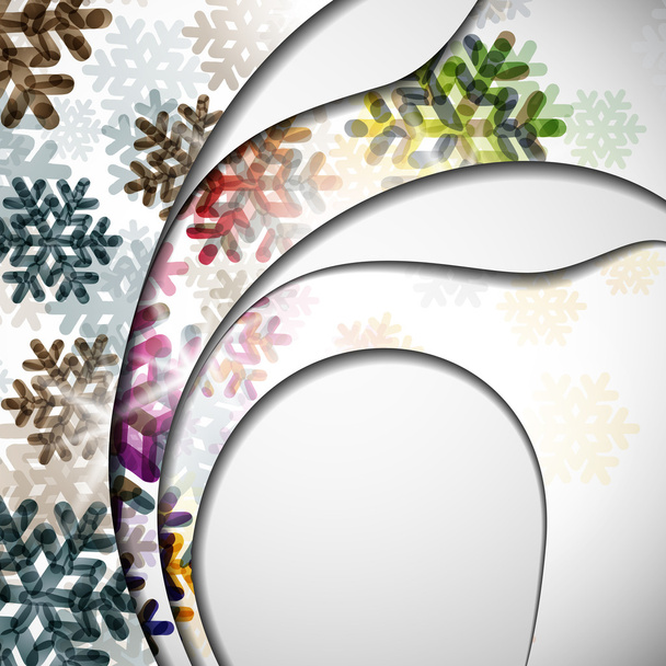 Layered abstract background with snowflakes image - Vektor, obrázek
