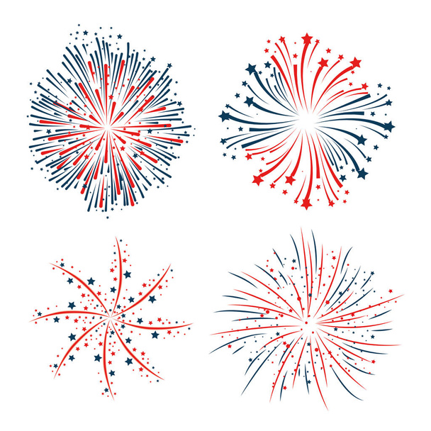 brightly colorful fireworks background - Vector, Image