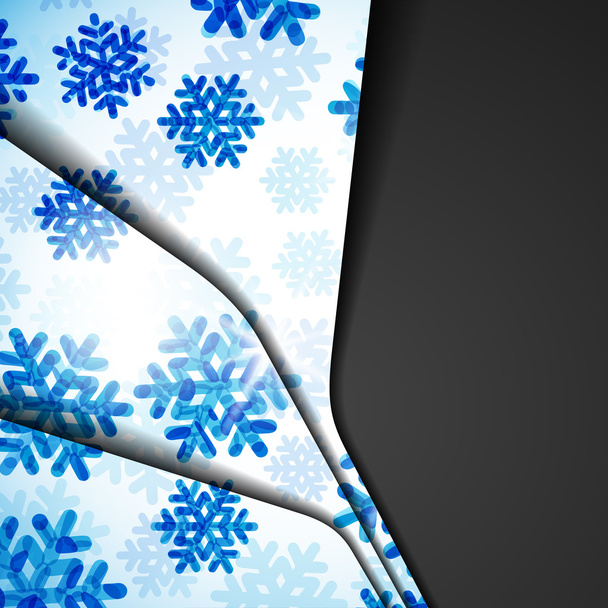 Layered abstract background with snowflakes image - Vector, imagen