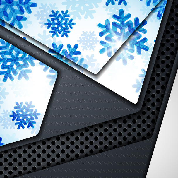 Layered abstract background with snowflakes image - Vektör, Görsel
