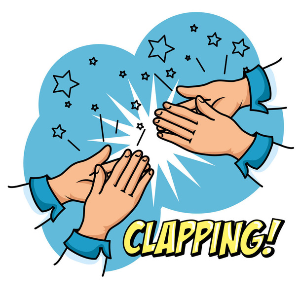 человеческие руки аплодируют аплодисментам
  - Вектор,изображение