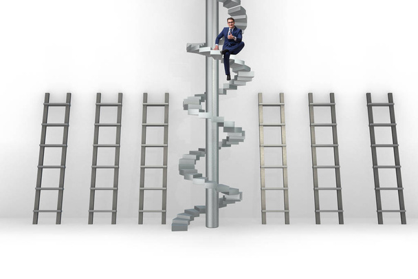 Loopbaanconcept met ladders en trap - Foto, afbeelding