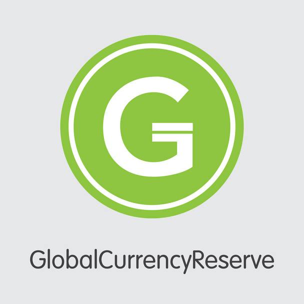 Globalcurrencyreserve デジタル通貨 - ベクターの Web アイコン. - ベクター画像