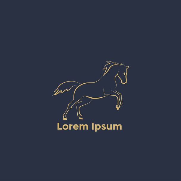 logo running horse, contour logo - ベクター画像
