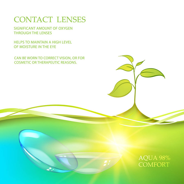 Illustration of couple transparent lenses. - Vector, Image