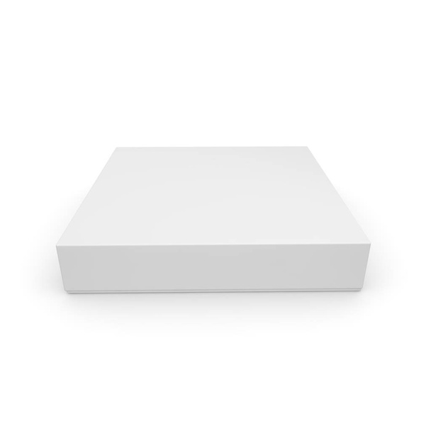 Valkoinen tyhjä laatikko tuotteille ja tavaroille valkoisella eristetyllä taustalla
 - Valokuva, kuva