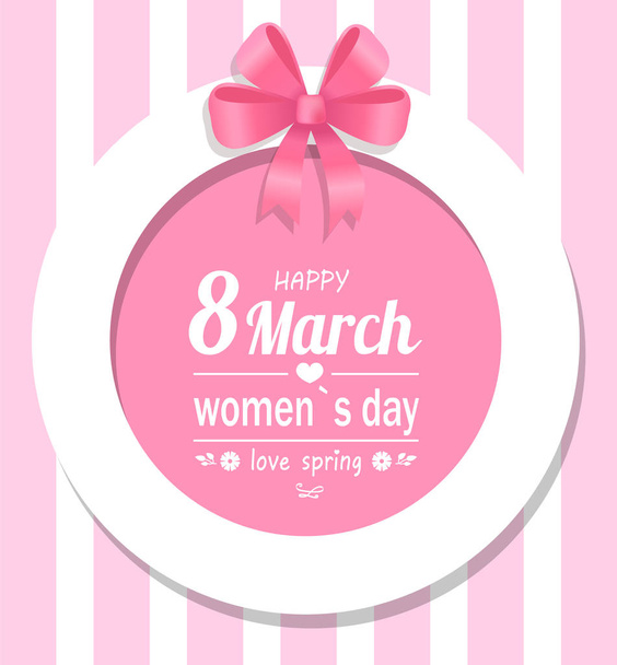Greeting Card Happy Womens Day Eight March Spring - Vektör, Görsel