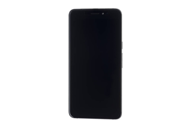 Ecran noir du smartphone isolé sur fond blanc
 - Photo, image