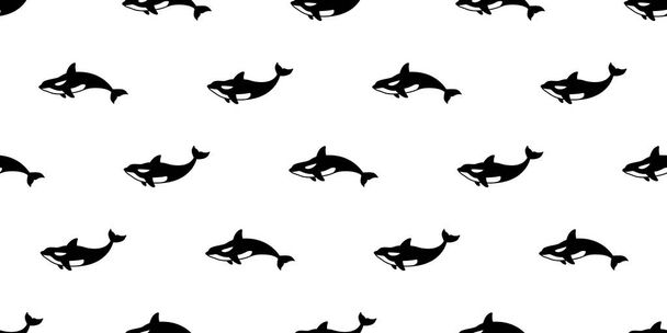 whale seamless pattern fish dolphin isolated vector ocean sea wallpaper background - ベクター画像
