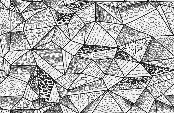 Polygonální zentangle bezešvé vzor - Vektor, obrázek