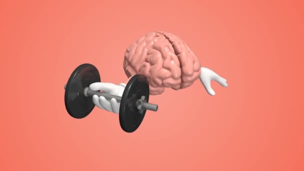 L'exercice du cerveau humain avec haltère. Concept de mémoire d'entraînement cérébral
. - Séquence, vidéo