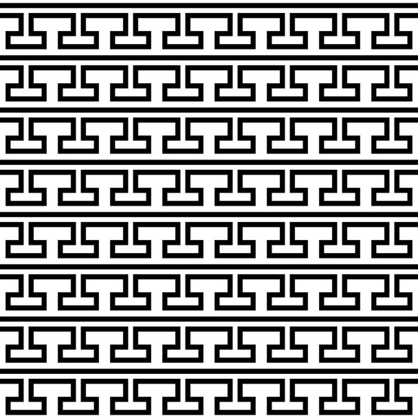 Csempe görög fekete-fehér vektoros mintát - Vektor, kép