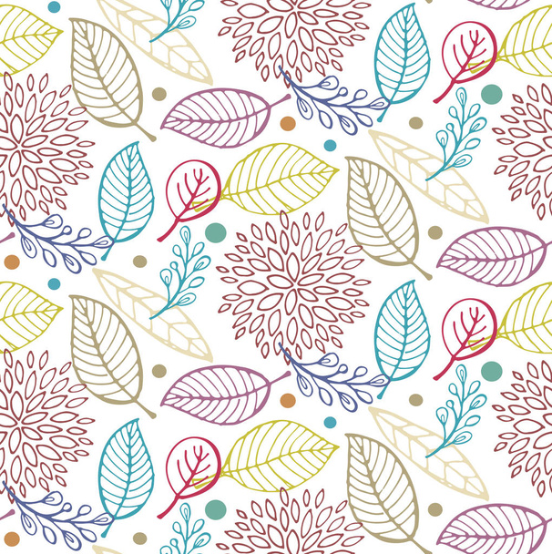 Hand drawn doodle floral pattern - Vector, Image