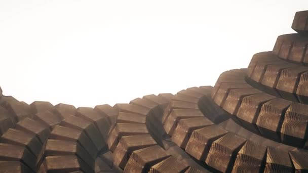 Schlangenwurm Stachel wie 3D hölzerne Zahnräder Drehmechanismus nahtlose Schleife abstrakte Animation Hintergrund neue Qualität bunt cool schön schöne Videoaufnahmen - Filmmaterial, Video