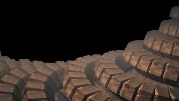 Snake červ páteře jako 3d dřevěné převody rotační mechanismus bezešvé smyčka abstraktní animace pozadí nové kvalitní barevné cool pěkné krásné video záběry - Záběry, video