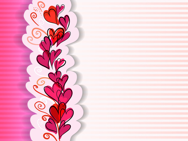 Valentinstag Grußkarte mit handgezeichneten Herzen - Vektor, Bild