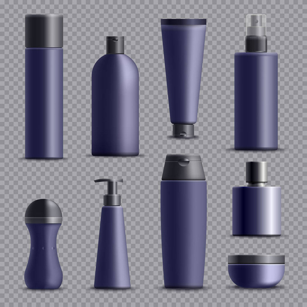 Realistic Male Cosmetic Packagings Set - Vector, Image