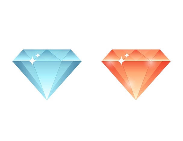 barevné drahokamy, diamanty, krystaly kamenné collection set - Vektor, obrázek