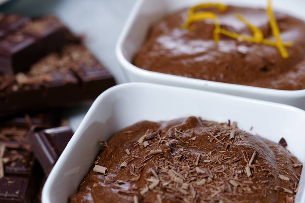 close up de mousse de chocolate escuro
 - Foto, Imagem