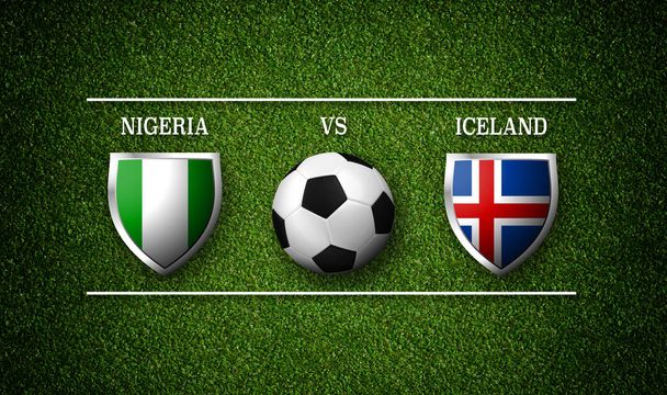 Piłka nożna mecz harmonogram, Nigeria vs Islandia - Zdjęcie, obraz