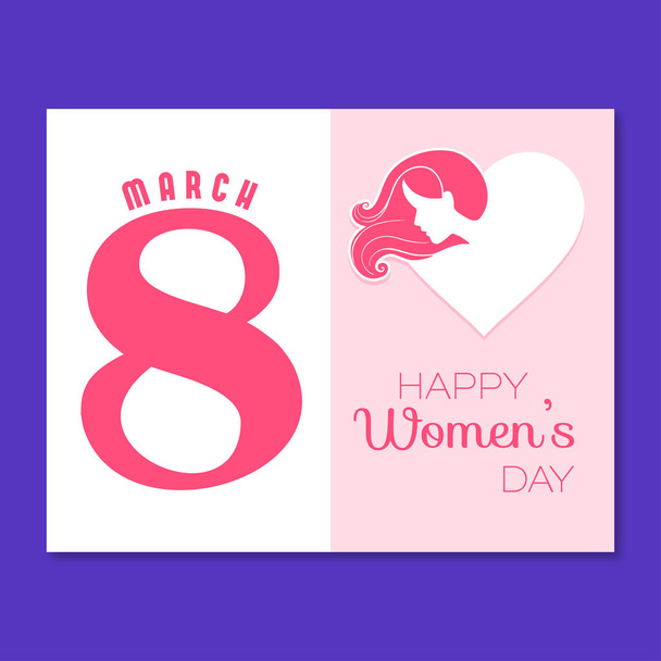 Kadınlar Günü tebrik kartı, vektör, illüstrasyon, 8 Mart kavramı   - Vektör, Görsel