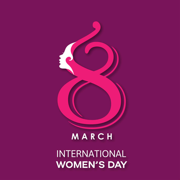 Kadınlar Günü tebrik kartı, vektör, illüstrasyon, 8 Mart kavramı   - Vektör, Görsel