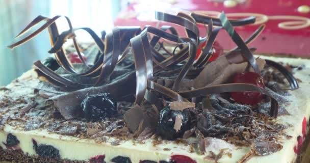 κέικ και γλυκά που εμφανίζονται σε αρτοποιείο σπιτικό, νόστιμο γλυκό μεταχειρίζεται baker, όμορφα λαχταριστά γλυκά ζαχαροπλαστικής - Πλάνα, βίντεο