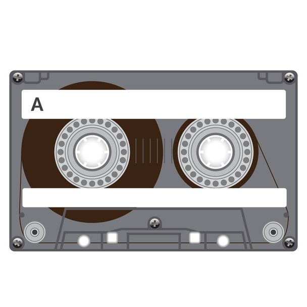 Plastic audio cassette tape - Vektör, Görsel
