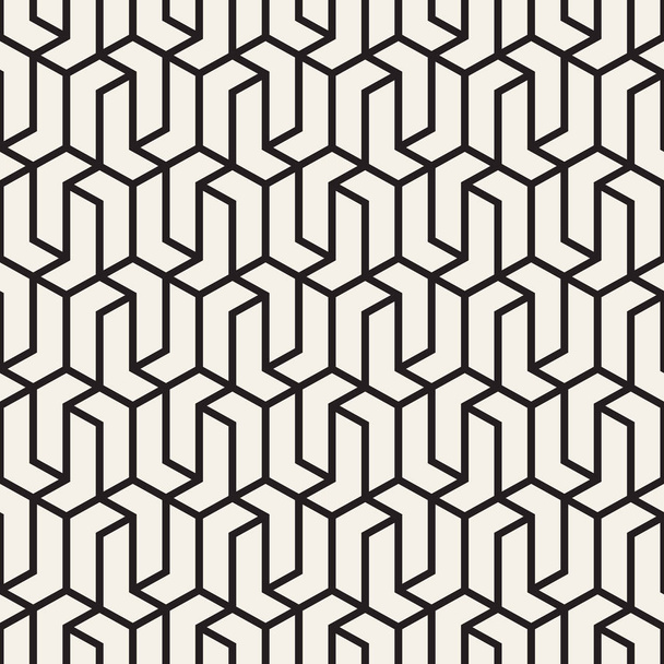 Vector seamless stripes pattern. Modern stylish texture with monochrome trellis. Repeating geometric hexagonal grid. Simple lattice design. - Vector, Image