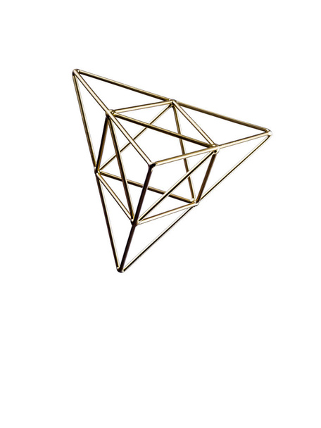 Golden triangular pyramid  - Photo, Image